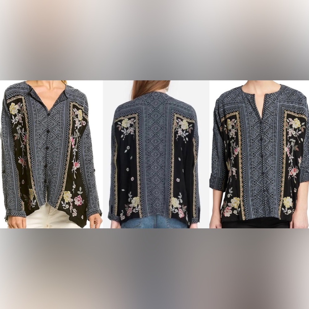 Johnny Was Rumi button down shirt, size S